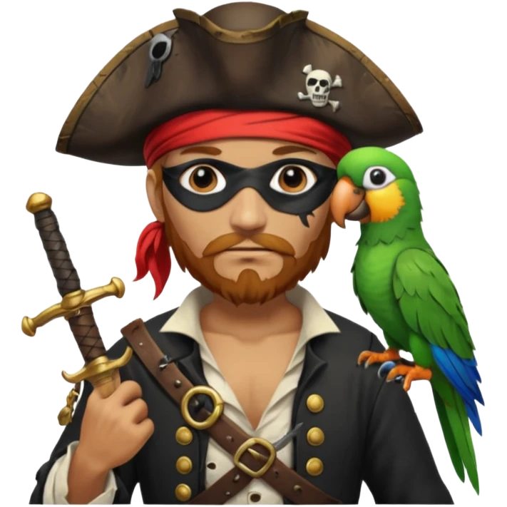 pirate and parrot emoji