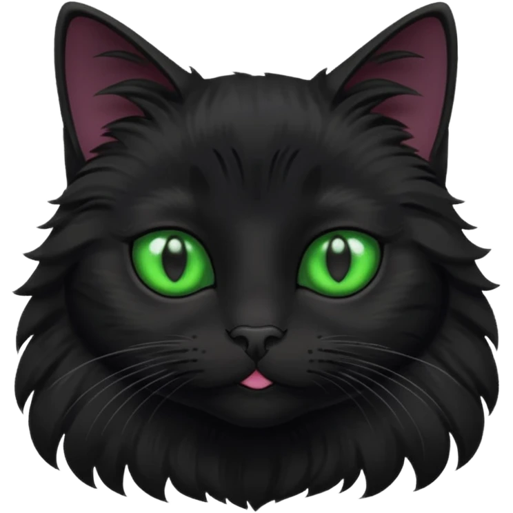 A beautiful cat black with Green eyes with body emoji