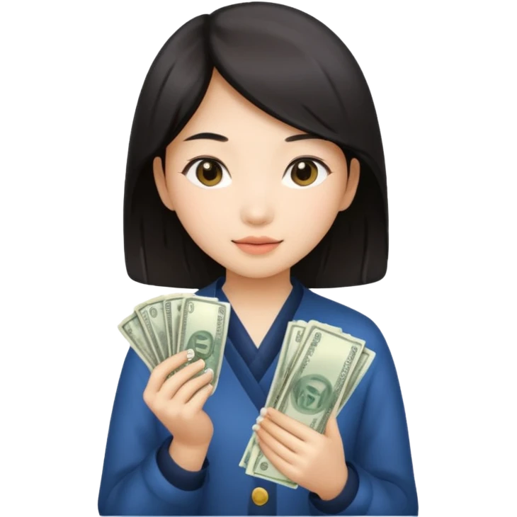Hot Asian girl with money  emoji