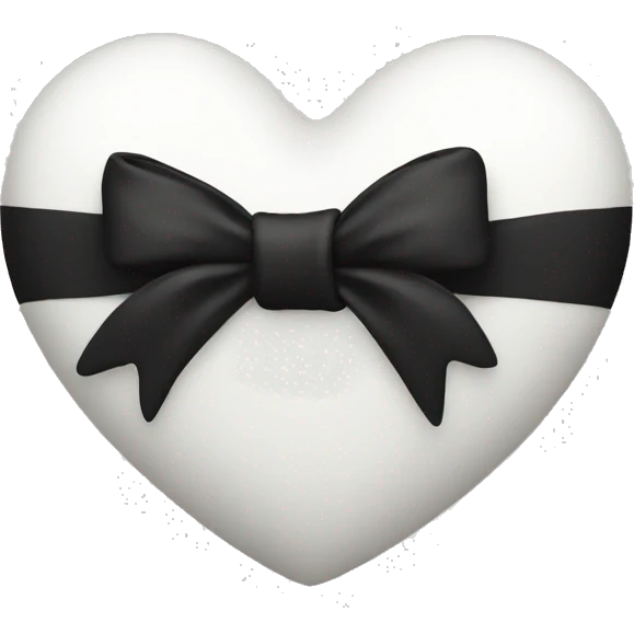 White heart with black bow emoji