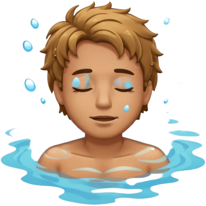 single men floating with close eyes in pool  emoji