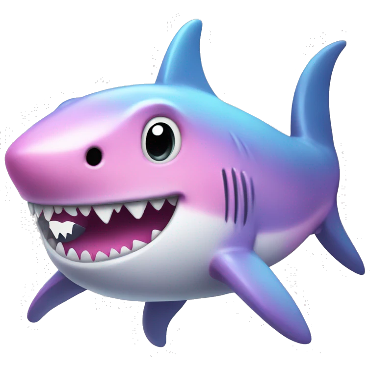 Pink fluffy shiny shark emoji