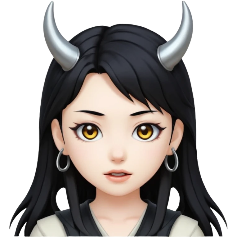 anime girl showing metal horns emoji