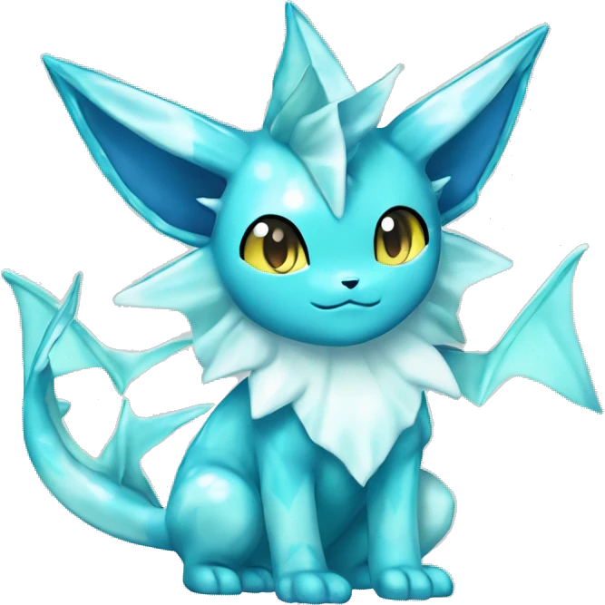 Kawaii Gorgeous Beautiful Shiny Sparkly Vaporeon-Glaceon-Pokémon full body emoji
