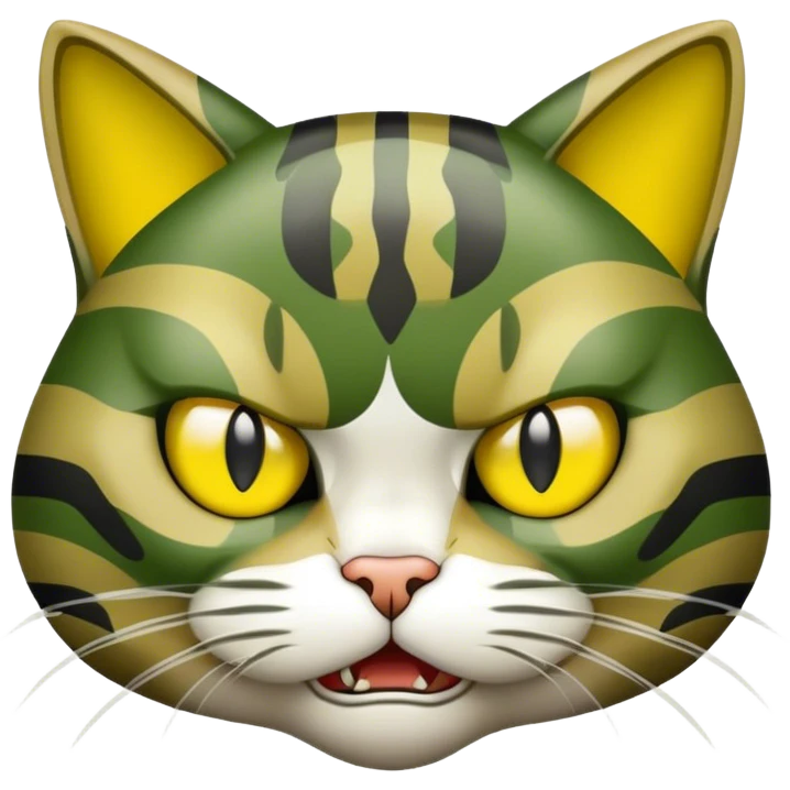 camo angry cat  emoji