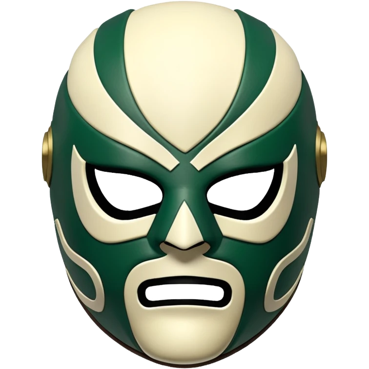 luchador mask in Milwaukee Bucks colors forest green and cream emoji