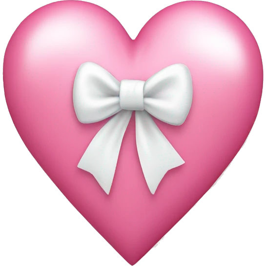 A pink heart with a cute white bow around it  emoji
