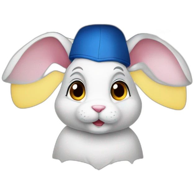 Ukrainian rabbit student in a square academic cap emoji
