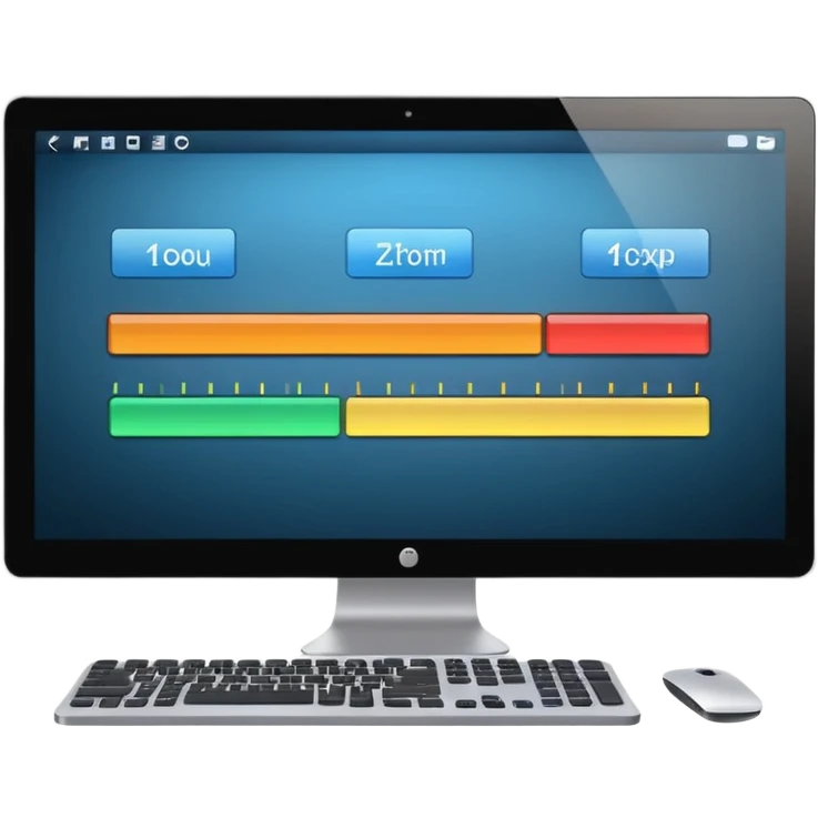 computer screen with a timeline bar emoji