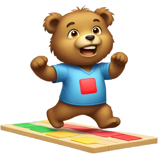 bear playing hopscotch  emoji