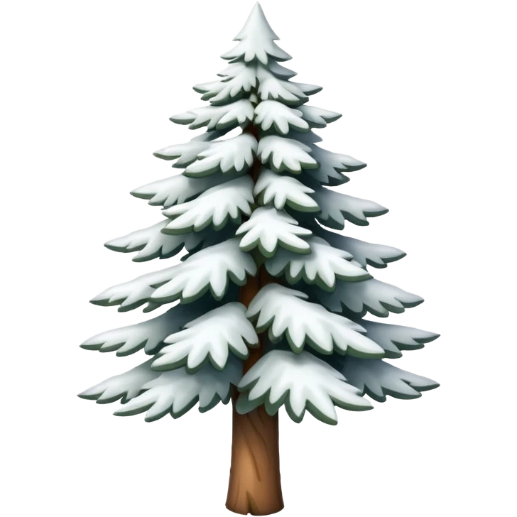 natural white fir tree, snowy branches emoji
