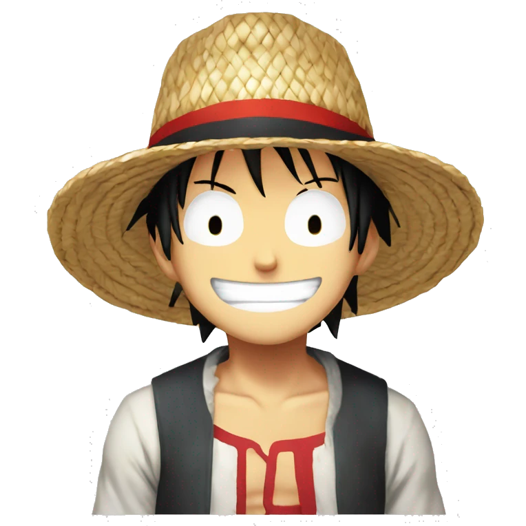 Straw hat with a red band Luffy emoji