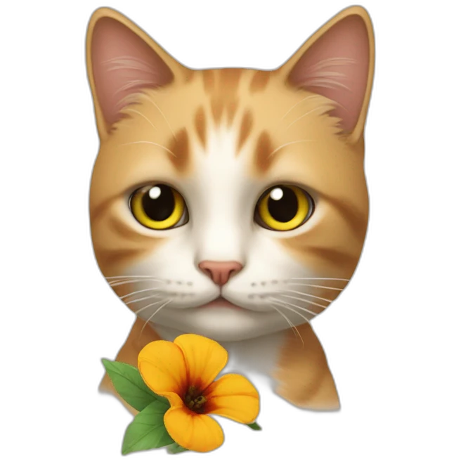 cat with amapola emoji