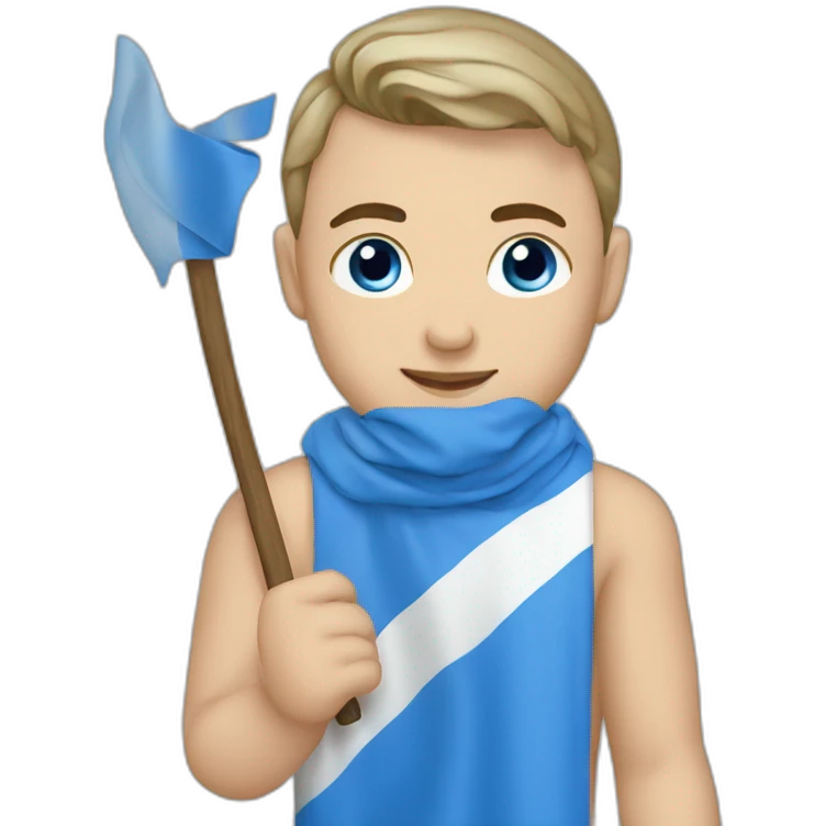 Young Slavic gay male, blue gay flag emoji