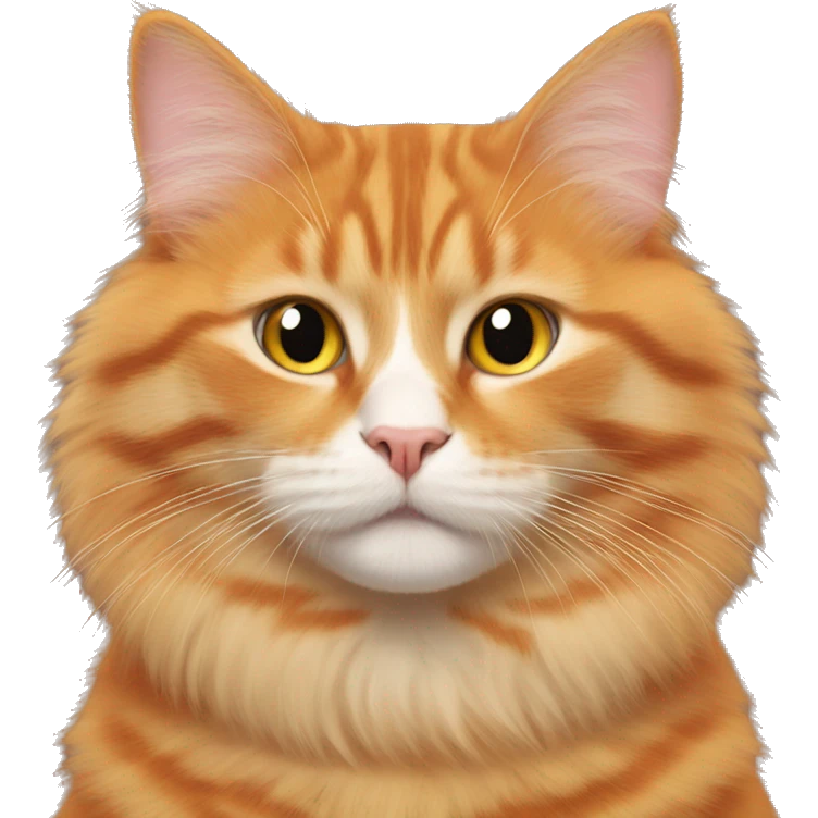 Orange cat with mark from lipstick on fur emoji