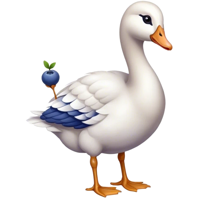 goose holding a blueberry  emoji