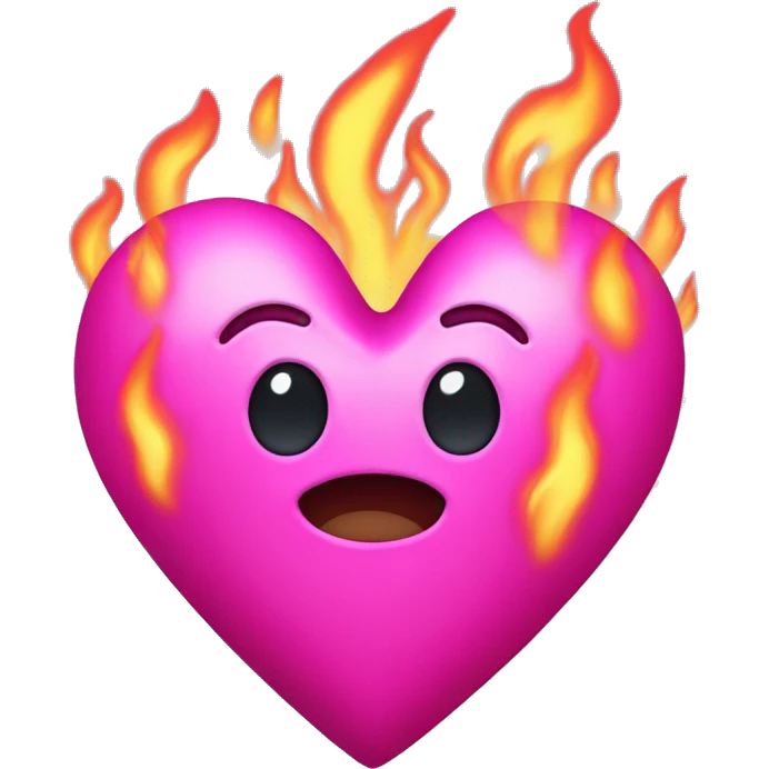 hot pink heart with pink fire emoji