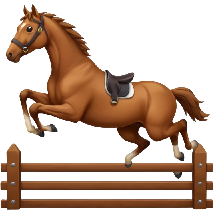 a horse jumping over the fence emoji