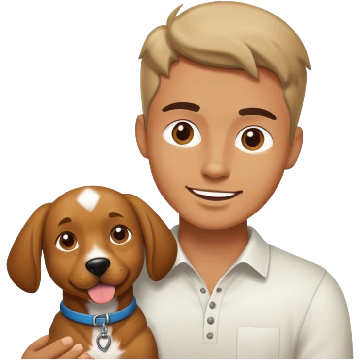 Guy playing with dog emoji