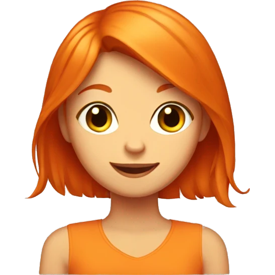 orange cat and girl with red hair emoji