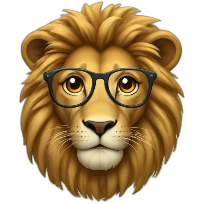 Lion with glasses emoji