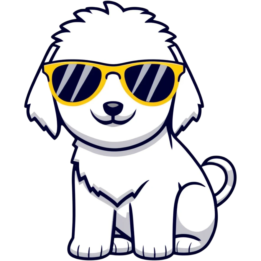 Golden doodle with sunglasses on emoji