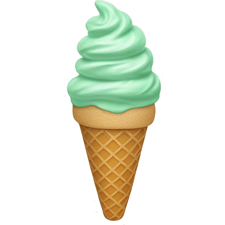 mint chocolate chip ice cream cone emoji