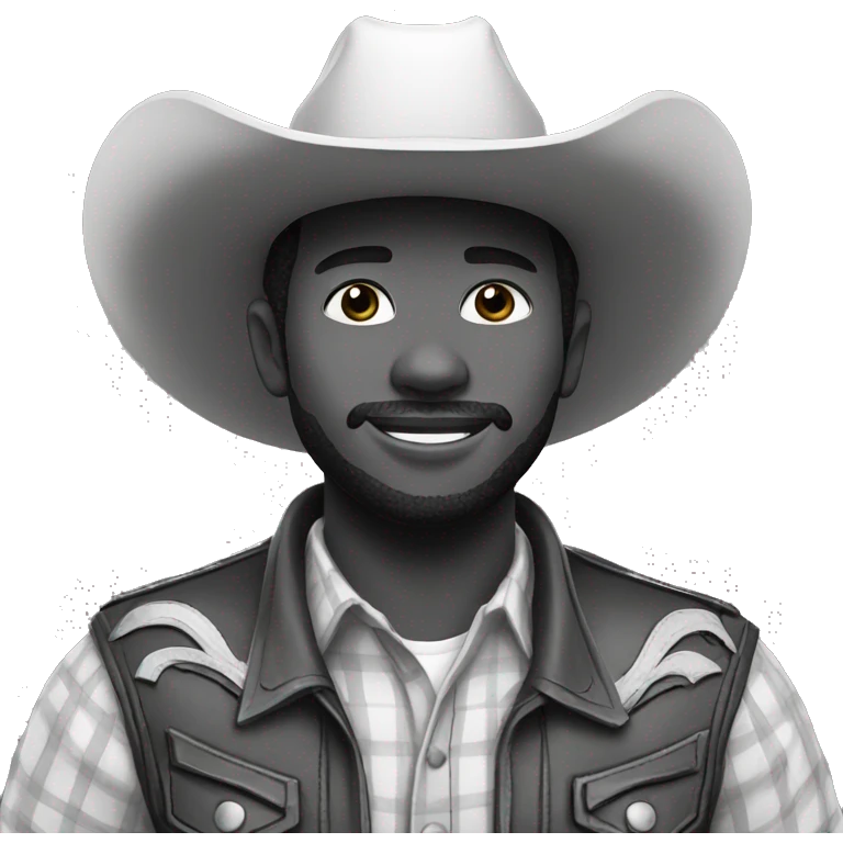 Rodeo black and white emoji