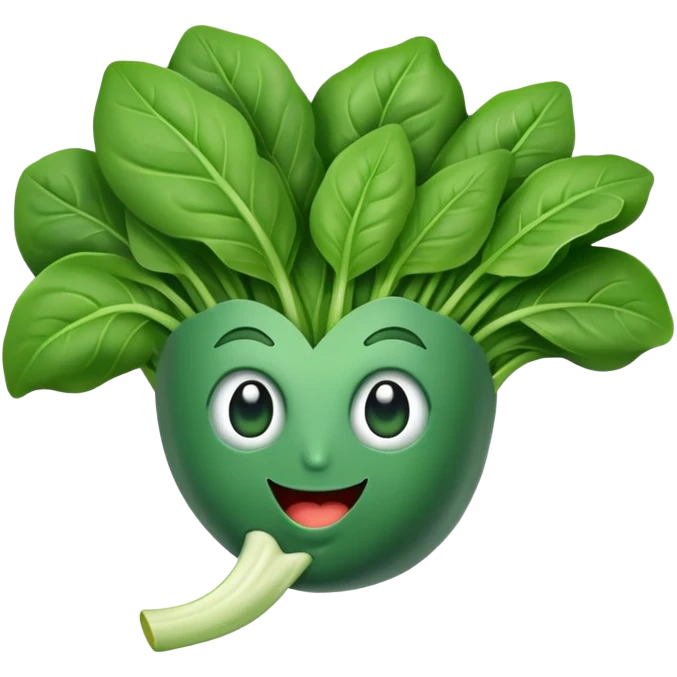 Spinach with a mouth emoji