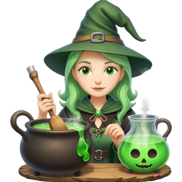 green witch cooking potion emoji