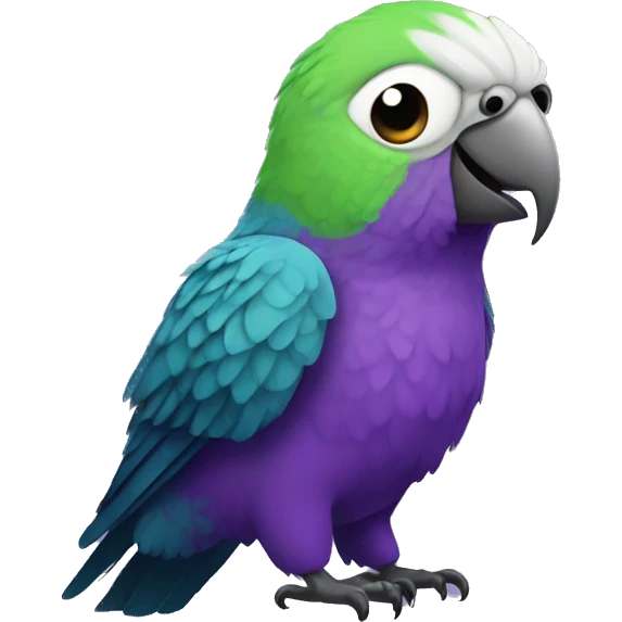 An angry purple parakeet  emoji
