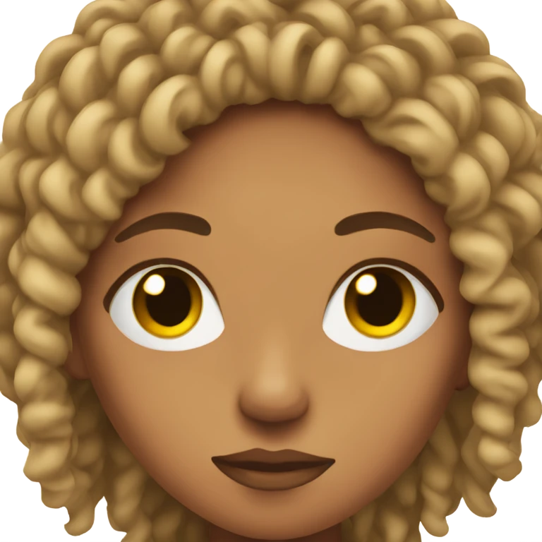 Mixed girl with short dreads, acne and brown eyes emoji