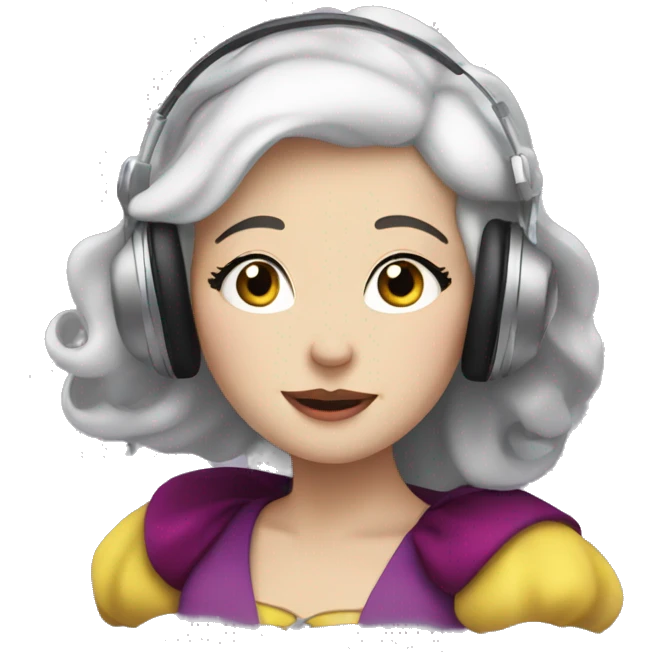 snow white listening to music emoji