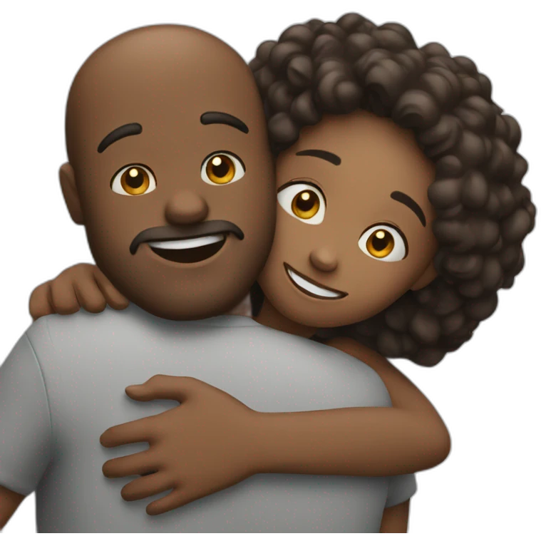 a man and woman hugging each other emoji