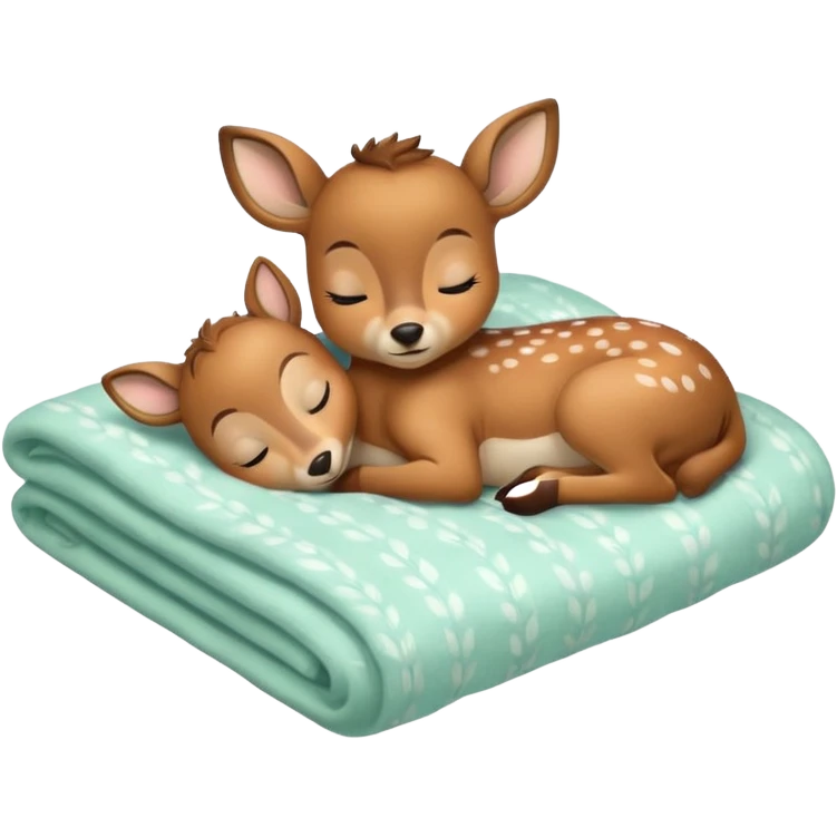 Baby Deer Sleeping in Bed emoji
