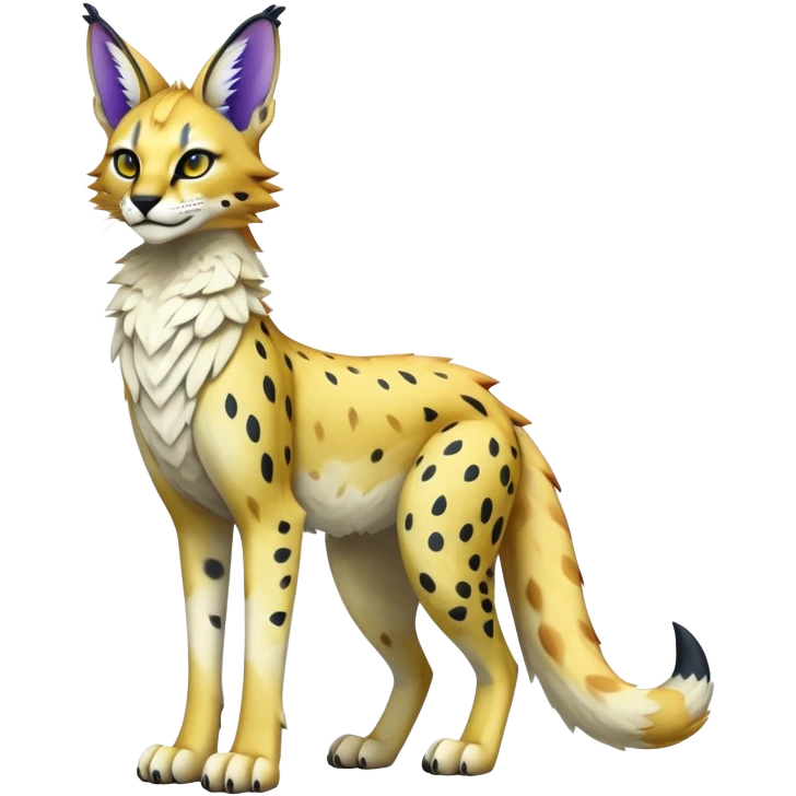 Epic Edgy Colorful ethereal eldritch Sergal-Serval-Vernid full body emoji