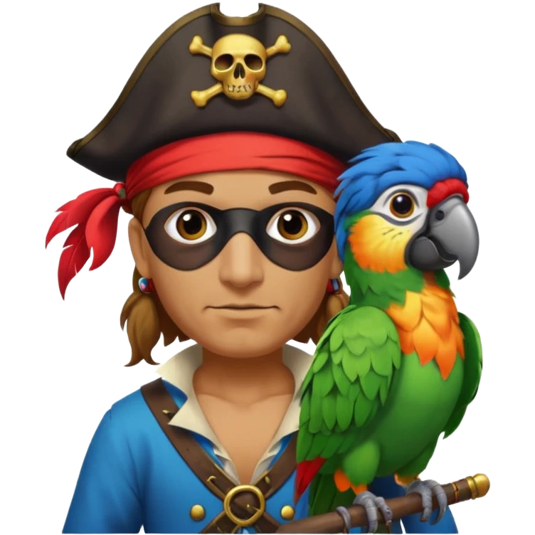 pirate and parrot emoji