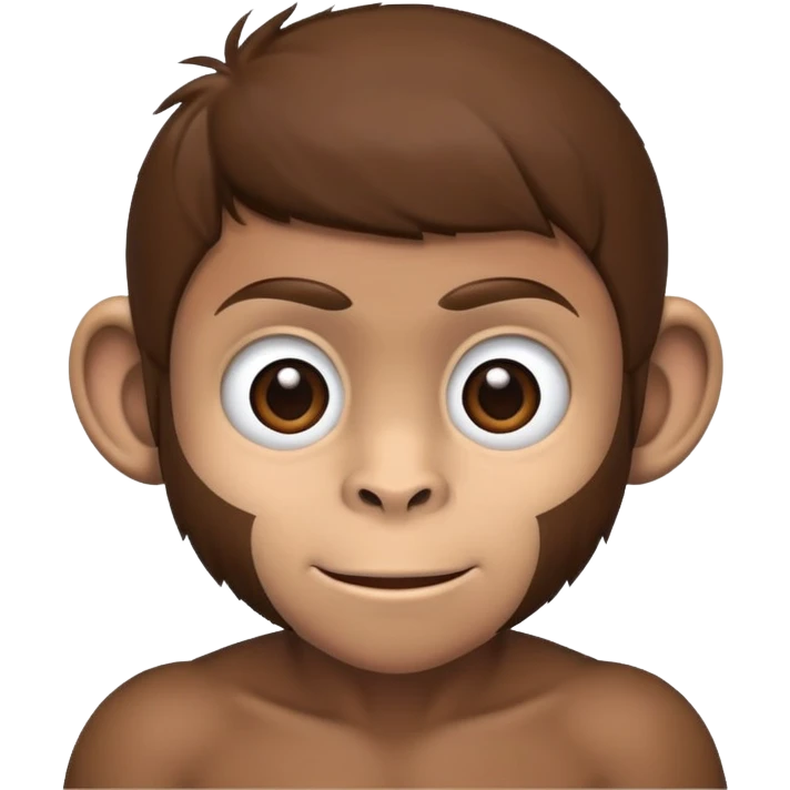 white boy with brown hair monkey emoji