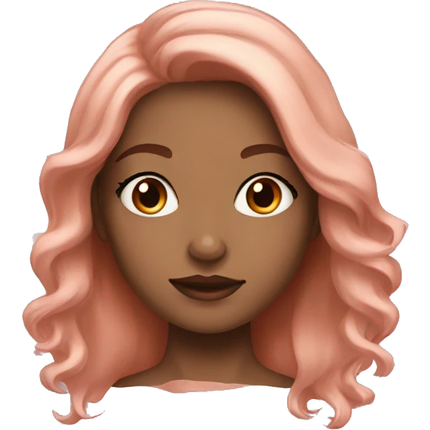girl with brown eyes and rose gold hair emoji