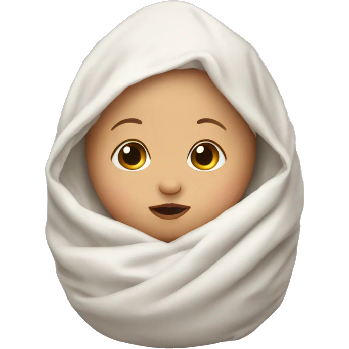 swaddled baby with kisses emoji