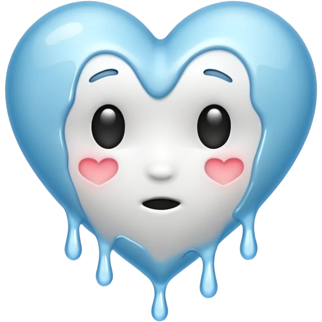 white heart melting emoji