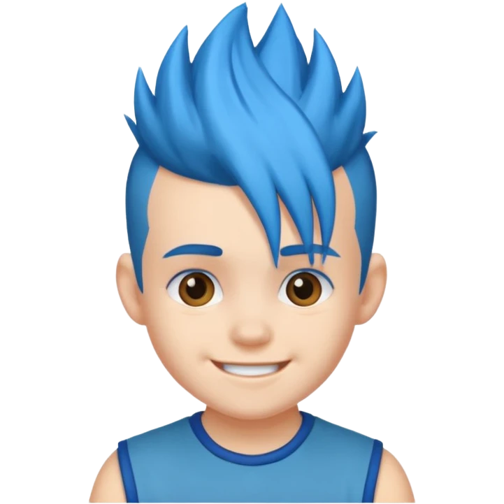 blue haired kid mohawk emoji