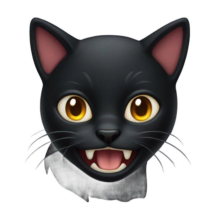 Hissing black cat emoji