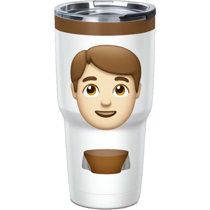 Light white and brown Stanley tumbler emoji