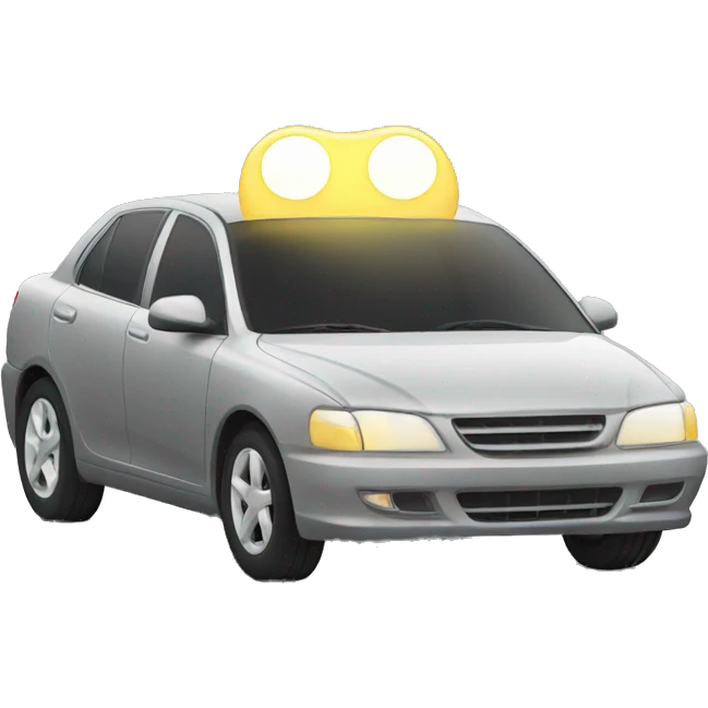 car with blinking light emoji