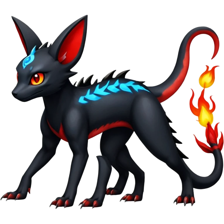 Salandit-Umbreon-Guilmon-Fakémon-hybrid-creature (full body)  emoji