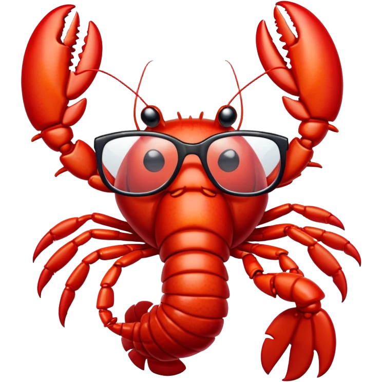 Cool lobster with glasses emoji