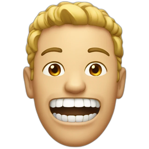 a man with  between the teeth emoji