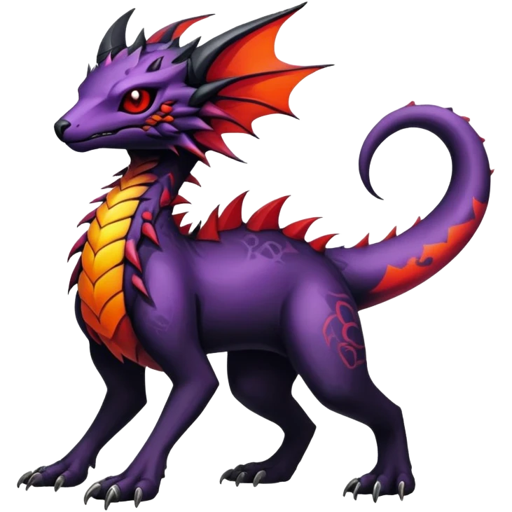 Gothic badass cool complex exotic colorful aesthetic-scenery-vernid-Fakémon-creature (full body) emoji