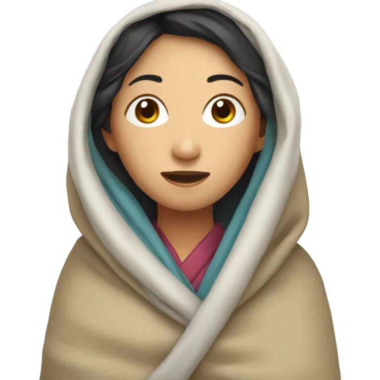Asian woman in blanket emoji